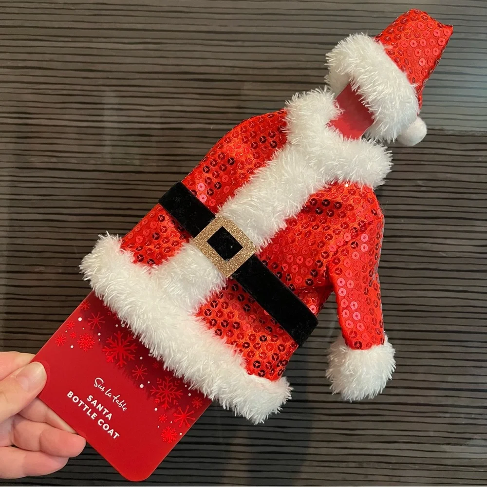 Santa bottle gift bag with topper NWT